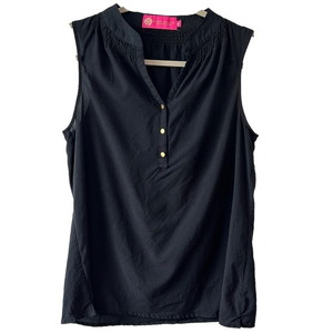 Macbeth Collection by Margaret Josephs Women’s  Black Sleeveless Mock Neck  Sz M